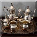 S04. 5th Ave Silver Co. silverplate tea and coffee set. 